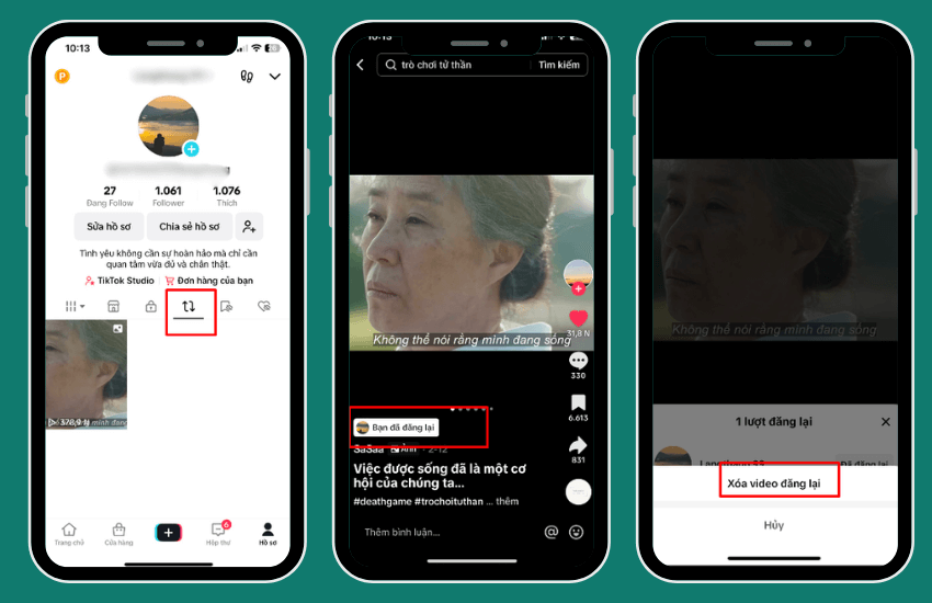 cach xoa video dang lai tren tiktok