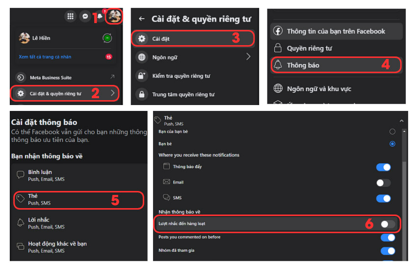 cach tat thong bao neu bat tren Facebook