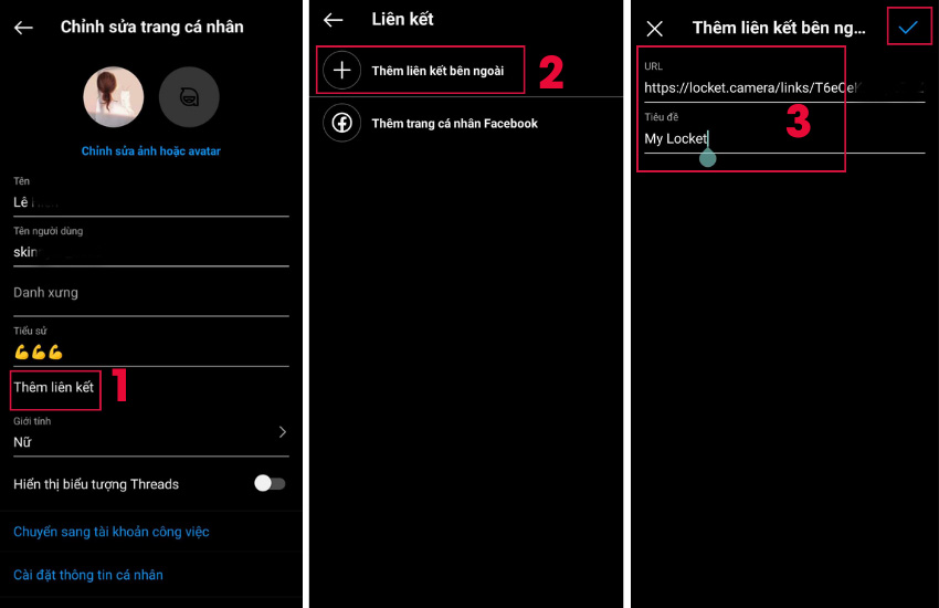 Cach gan link Locket len Instagram
