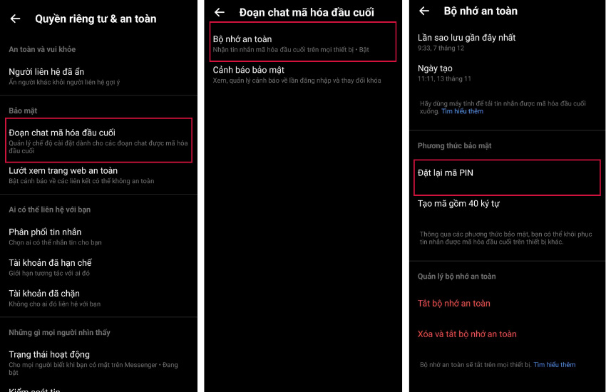 Doi ma PIN Messenger cho Android