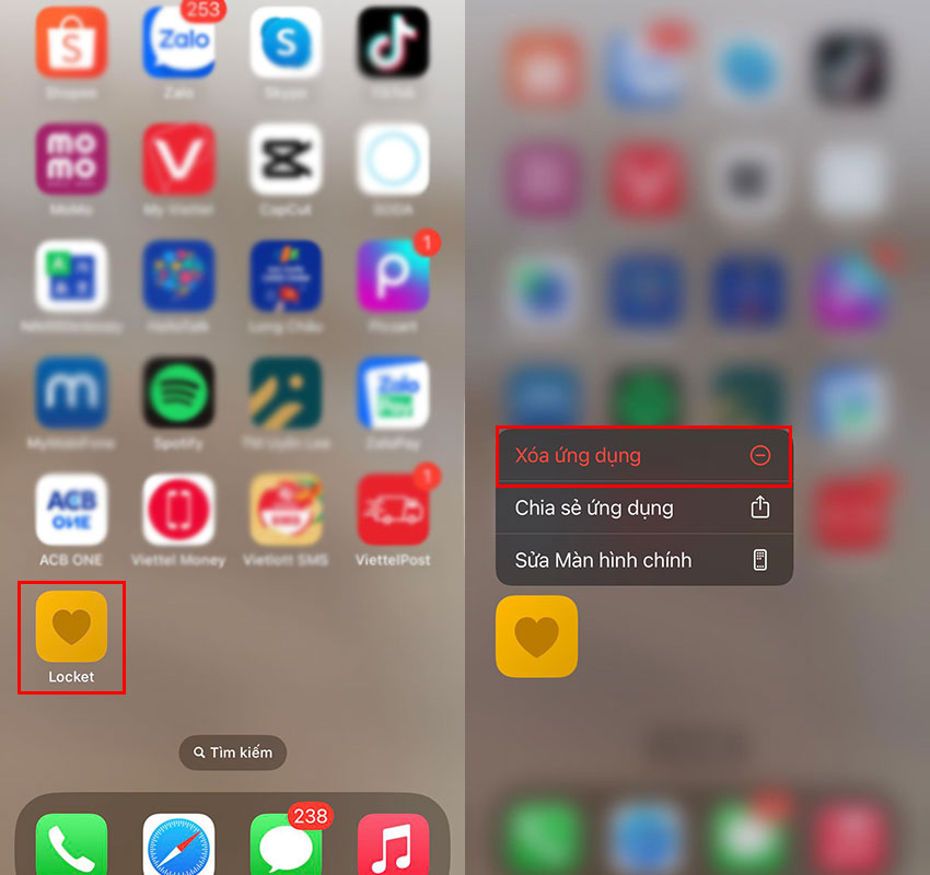 cach xoa ung dung locket