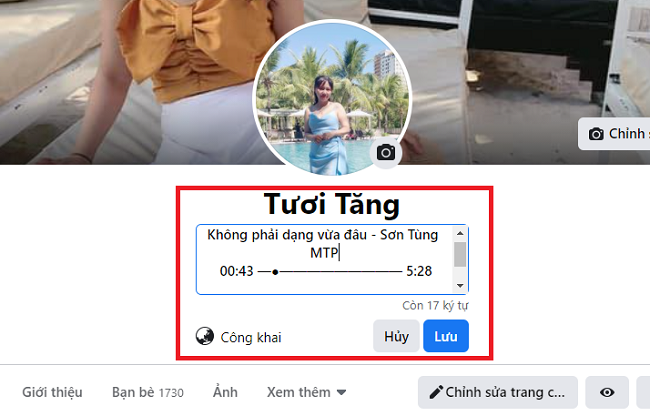 Cách thêm bài hát vào tiểu sử Facebook trên máy tính