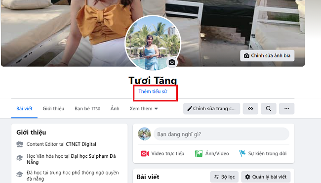 Cách thêm bài hát vào tiểu sử Facebook trên máy tính