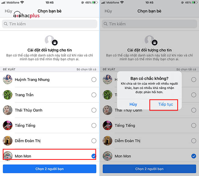 Tùy chỉnh người xem tin trên Facebook có thông báo không?