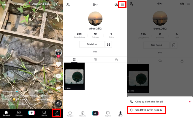 tắt thông báo live trên TikTok